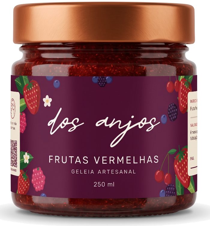 Pote de geleia de Frutas Vermelhas